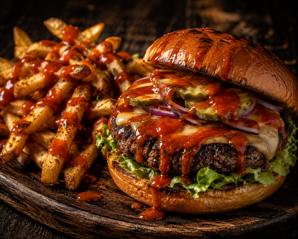 Beachhead hot sauce served with food