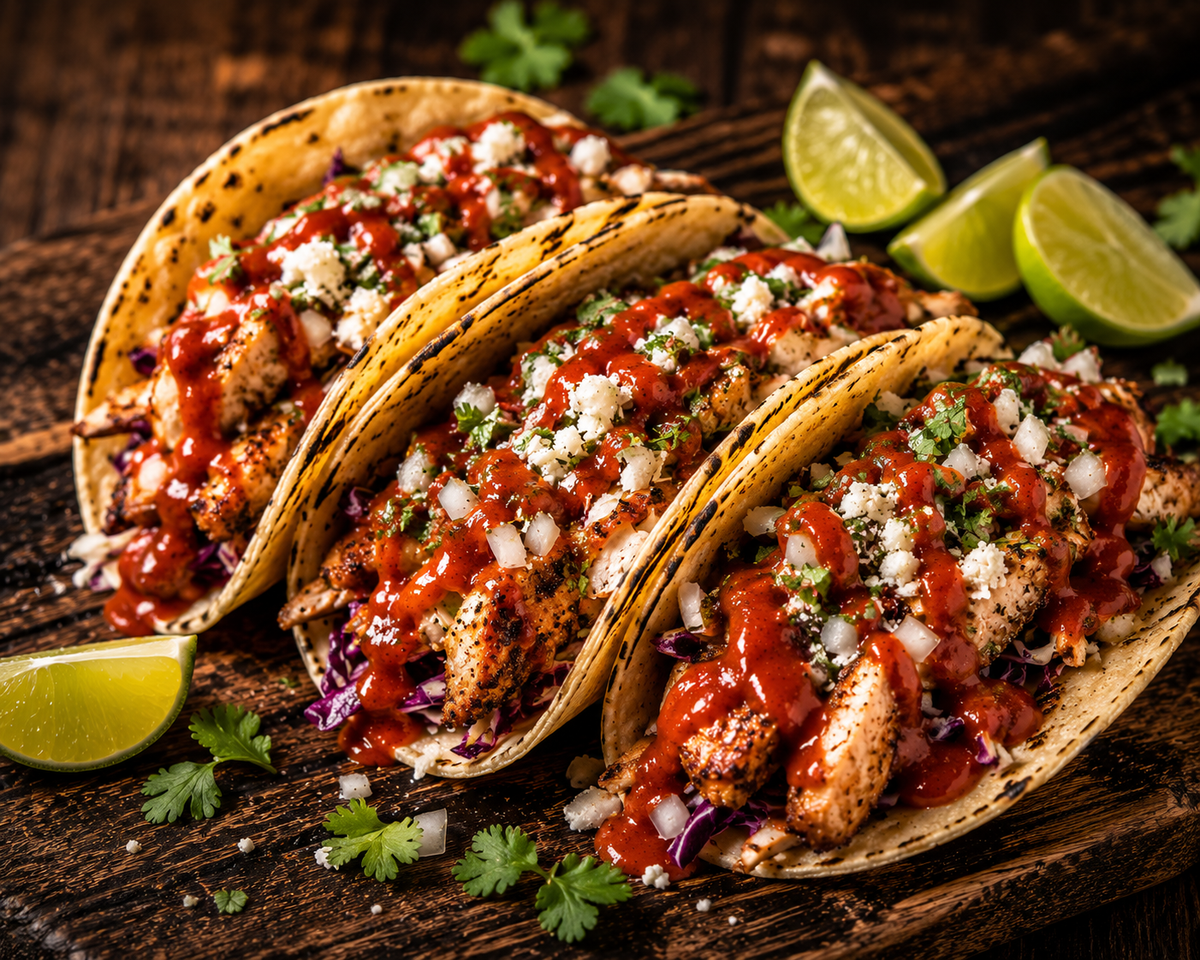 Beachhead hot sauce served with food